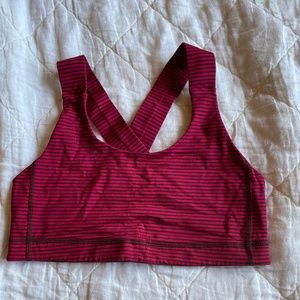 Lululemon red stripe sports bra size 8